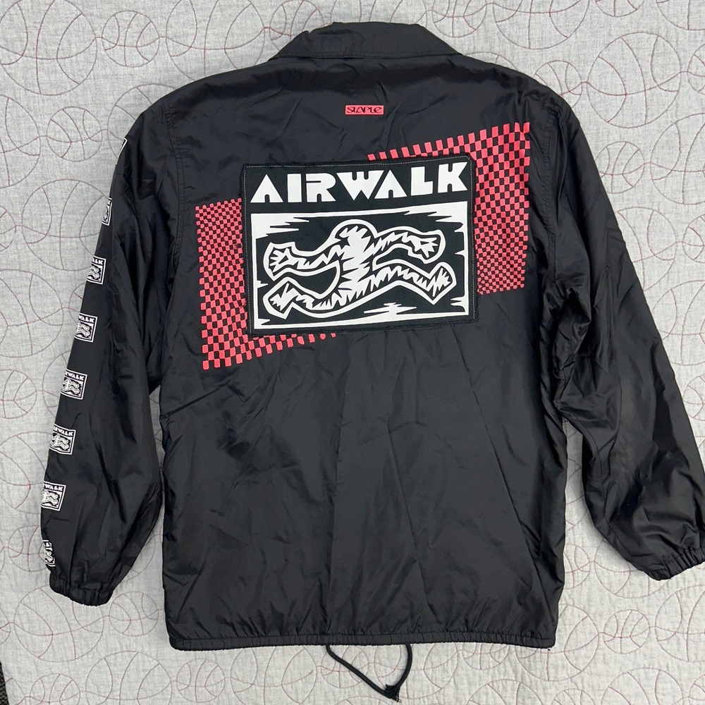 Airwalk‎ Lined Windbreaker Skate Jacket Black Jeff Staple Collab / Mens Small
